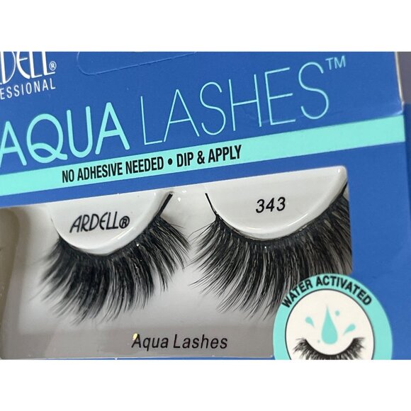 Ardell Aqua Lashes 343 Black Water Activated No Glue Needed Strip Lashes NIB - Picture 3 of 3